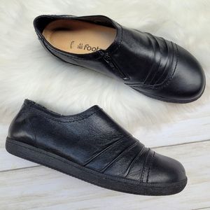 Footprints By Birkenstock Black Leather Slip On Loafer Shoes Size 41 US 10/10.5